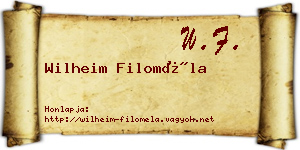 Wilheim Filoméla névjegykártya
